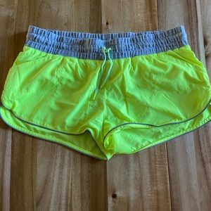 Lorna Jane yellow and gray shorts, size small